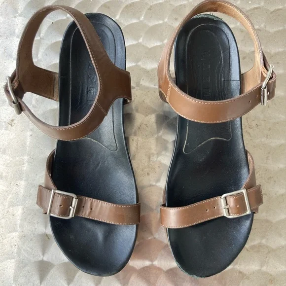 Marni Brown and Black Leather Wedges with Platform Soles - Picture 2 of 5